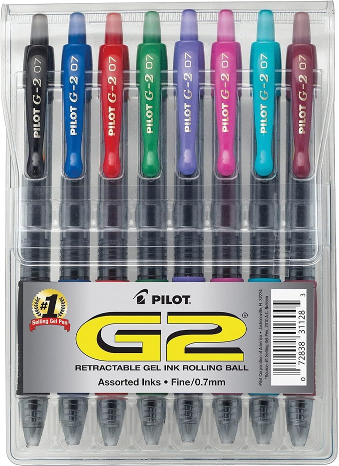Pilot G2 Pens, Premium Refillable And Retractable Gel Ink Pens Fine Point 0.7mm by PilotCorporationofAmerica