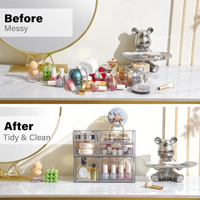 Prsildan Acrylic Makeup Organizer Clear Storage Drawer - Image 7