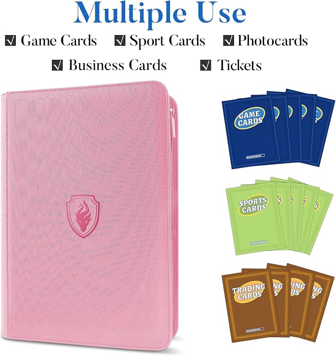 Premium Zip Card Binder, Fabmaker 9 Pocket Trading Card Binder, PU Cover Zipper - Image 3