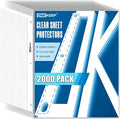 2000 Pack Clear Sheet Protectors, Top Loading 3-Hole Punched Pages by ONEKEEP