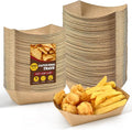 Ocmoiy 1lb Paper Food Trays, 100 Pack Heavy Duty Kraft Food Boats Holders by Ocmoiy