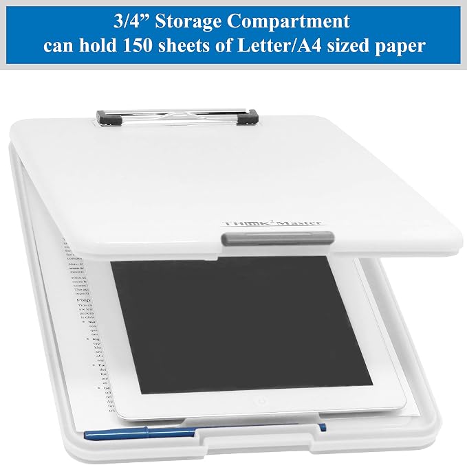 Think2Master White Plastic Storage Clipboard. | 25% Heavier & 25% Sturdier| - Image 3