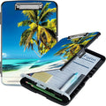 Blue Beach Palm Tree A4 Clipboard by Unknown