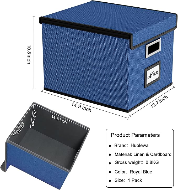 File Organizer Box with Lid, Collapsible File Folder Organizer - Image 6