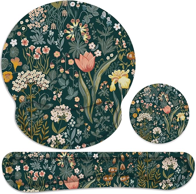 Ergonomic Mouse Pad with Wrist Rest and Keyboard Wrist Rest, Mousepad and Wrist by GJGOO