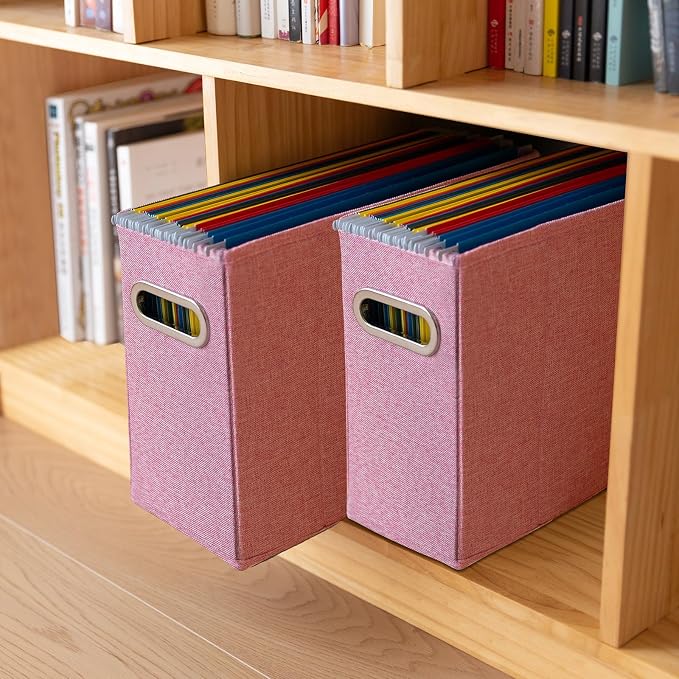 4 Packs Letter Size File Organizer, File Folders Organizer, Fabric Storage Box - Image 7