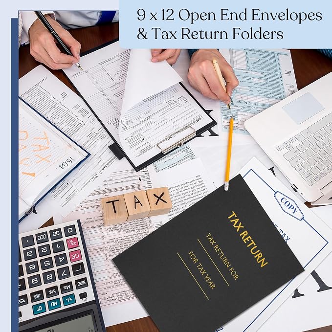 Skyygemm 50 Pcs 9 x 12 Inch Tax Return Envelopes and Tax Return Folders Set 25 - Image 6
