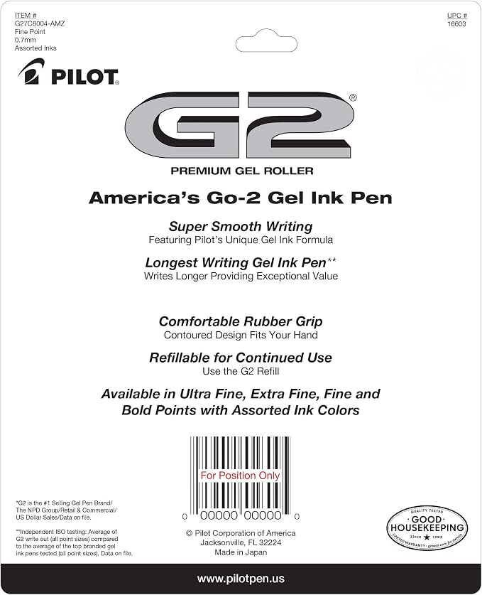 Pilot G2 Premium Refillable and Retractable Gel Ink Pens Fine Point, - Image 2