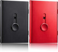Tatuo 2 Pcs Business Card Holder Thumb Drive Black Red Stainless Steel Business by Tatuo