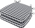 AAAAAcessories D-Shaped Chair Cushions, Machine-Washable Cover, Checkered by AAAAAcessories