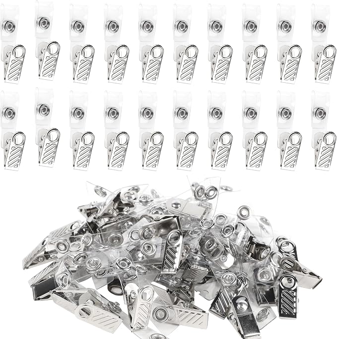 Happy Trees 50 Pcs Metal Badge Clips by HappyTrees
