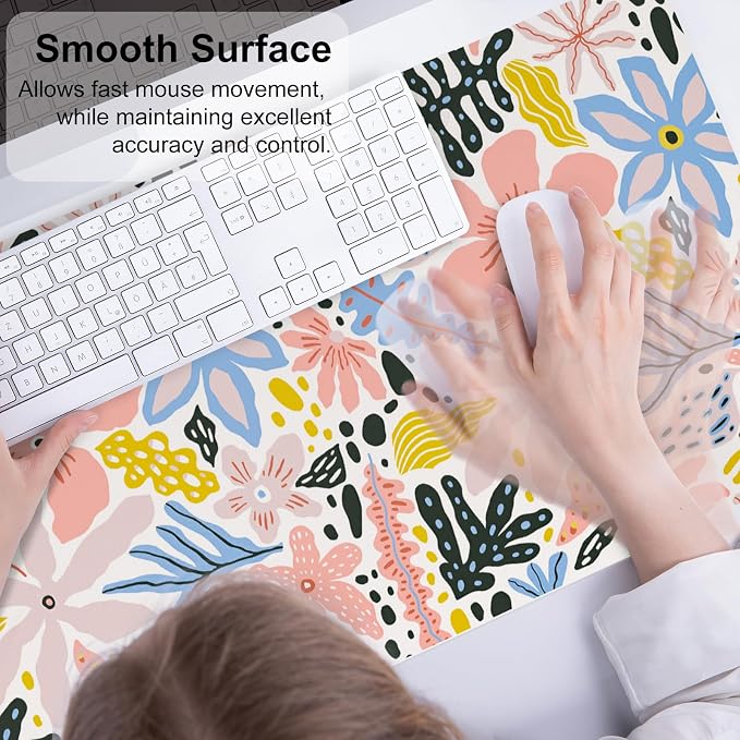 QiyI Floral Large Mouse Pad, Cute Desk Mat - Image 4