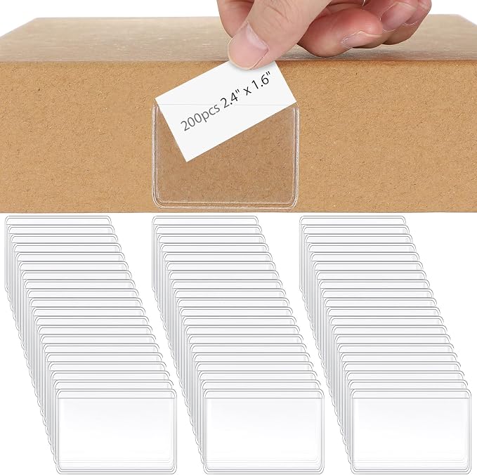 Jeyiour 200 Pcs Label Holders Adhesive Nameplate Pockets Storage Bin Labels by Jeyiour