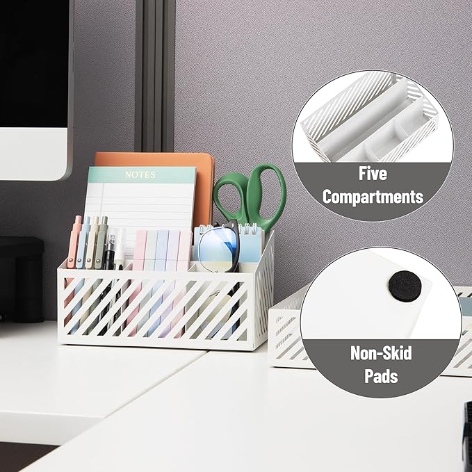 Mind Reader Desktop Organizer and Mail Sorter, Five Compartments, Office - Image 4