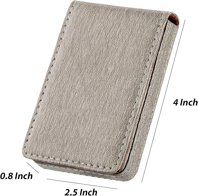 Outus 2 Pieces Business Card Holder, PU Leather Business Card Case Pocket Wallet - Image 2