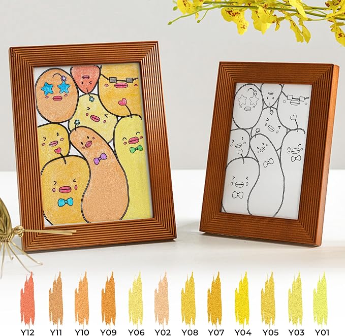 ZSCM Retractable Glitter Gel Pens, 12 Colors Large Capacity Yellow Glitter - Image 4