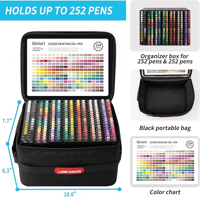 Gel Pens For Coloring, 252 Pack Colored Pens for Black Paper & White Paper - Image 3