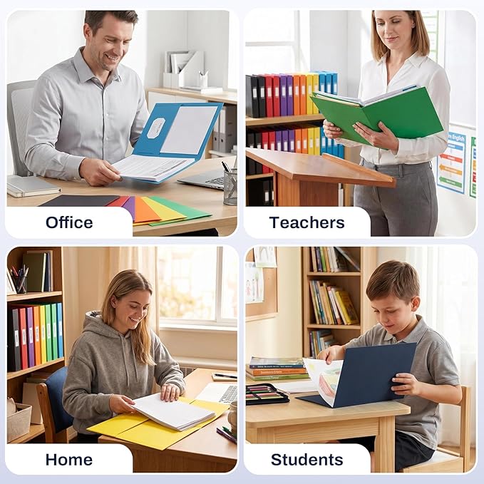 SUNEE Two Pocket Folders, 100 Pack File Folders - Image 5