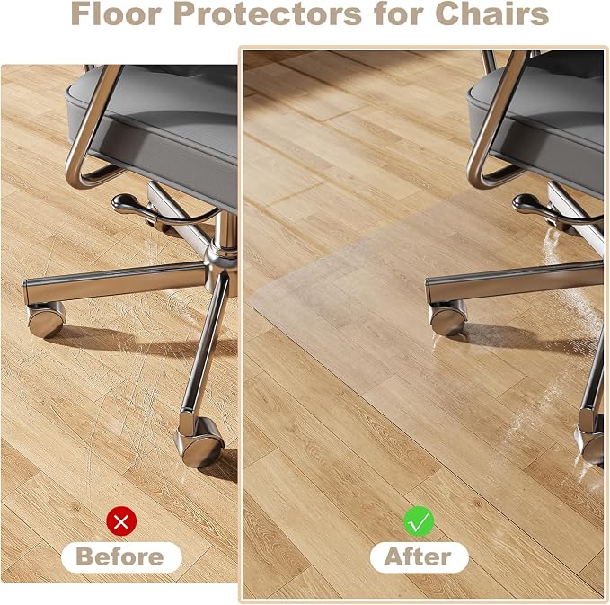 50"x60" Computer Chair Mat for Hardwood, PVC Office Mat for Hardwood Floor - Image 3