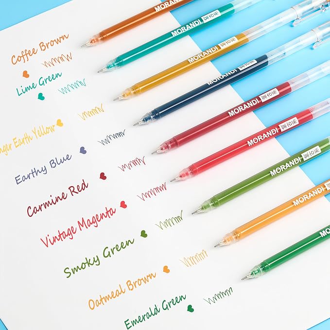 9 Colored Gel Pens Set, 0.6mm Fine Point - Image 2