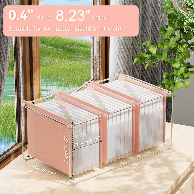 ANSOOK Hanging File Folders Letter Size, 7 Accordion Pockets Expandable File - Image 3