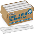 Rulers Bulk for Kids Classroom, 200 Pack 12 Inch Clear Rulers, Metric Ruler by Duchong