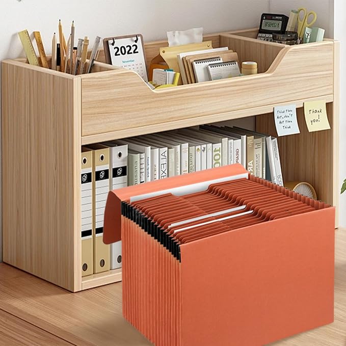 3 Packs Heavy Duty Expanding File Folder Organizer, 21 Pockets Accordion File - Image 6