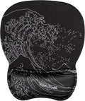 MROCO Ergonomic Mouse Pad with Gel Wrist Rest, 9.4 x 8.1 in, Kanagawa Wave | by MROCO
