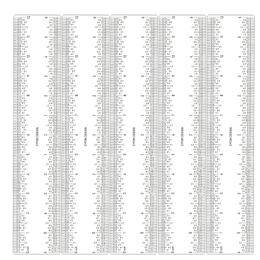 5 PCS 12" Clear Acrylic Ruler Zero-Centering Ruler by BAOFALI