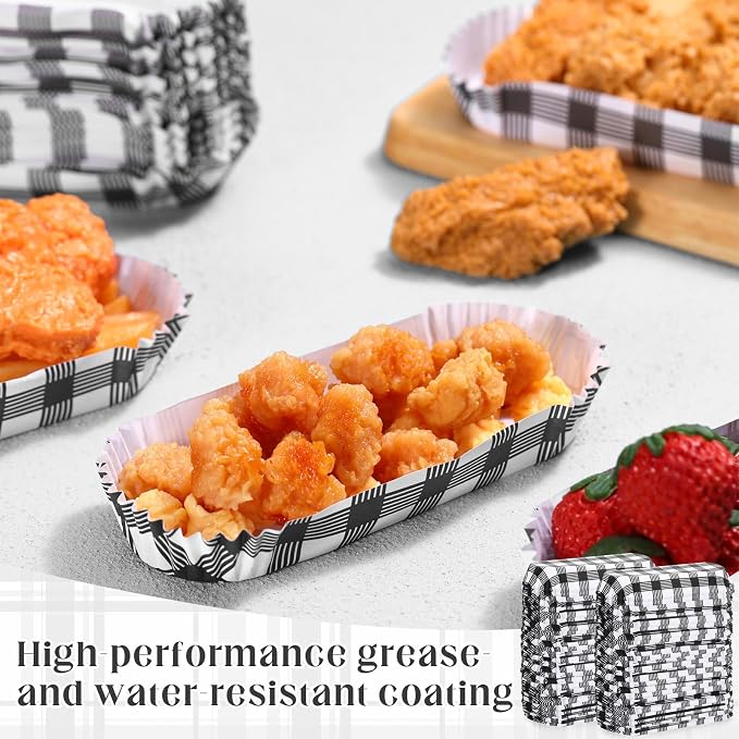 Yinkin 300 Pcs Paper Hot Dog Trays Valentine's Day 6 Inch Food Trays Concession - Image 5