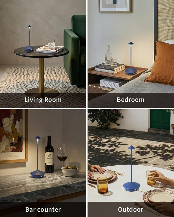 Modern Cordless Table Lamp Set of 2, Portable LED Desk Lamps, 4000mAh - Image 6