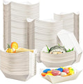 200 Pack White 1/4Lb Paper Food Boat Trays Disposable Small Paper Boats Plates by MotBach