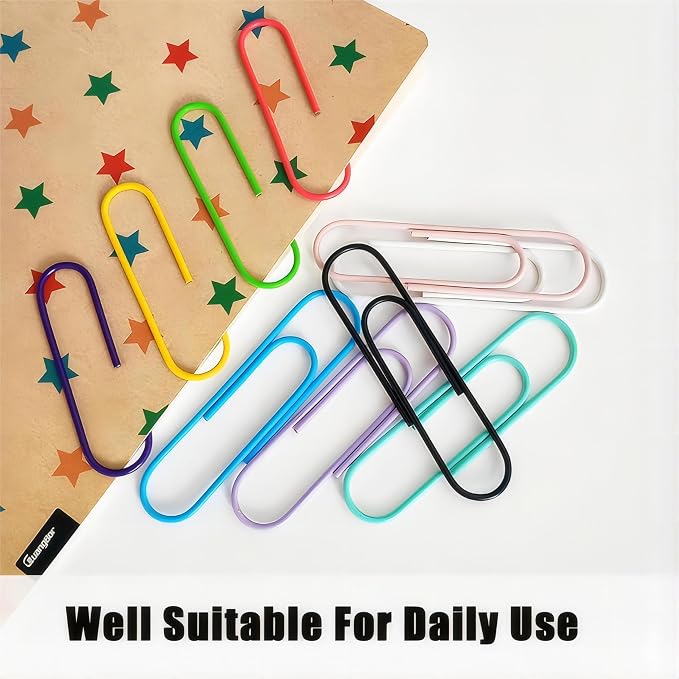 50 Pack 4 Inches Jumbo Paper Clips, Vinyl Coated Multicolored Extra Large Mega - Image 7