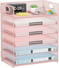 Pink Paper Organizer for Desk by Kinkota