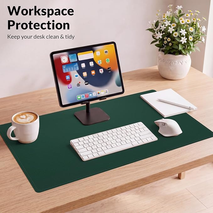 AFIING Cork Desk Mat, Dark Green, 31.5" x 17", Desk pad Protector | Dual-Sided - Image 6