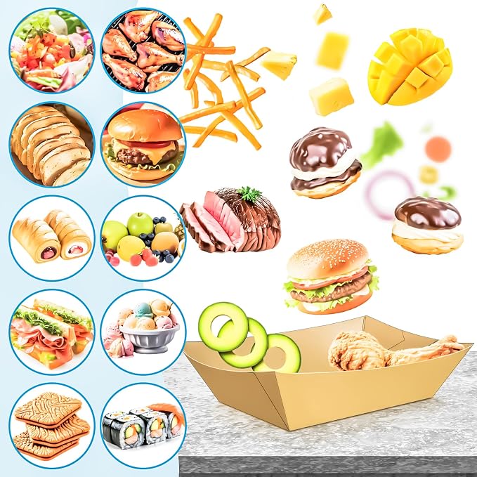 50 Pack Extra Large 6LB Paper Food Boats Trays Disposable Paper Boat Plate - Image 6