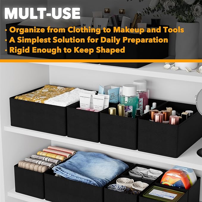 SpaceAid Drawer Organizer Clothes, 12 Pack Dresser Organizer Bins - Image 4
