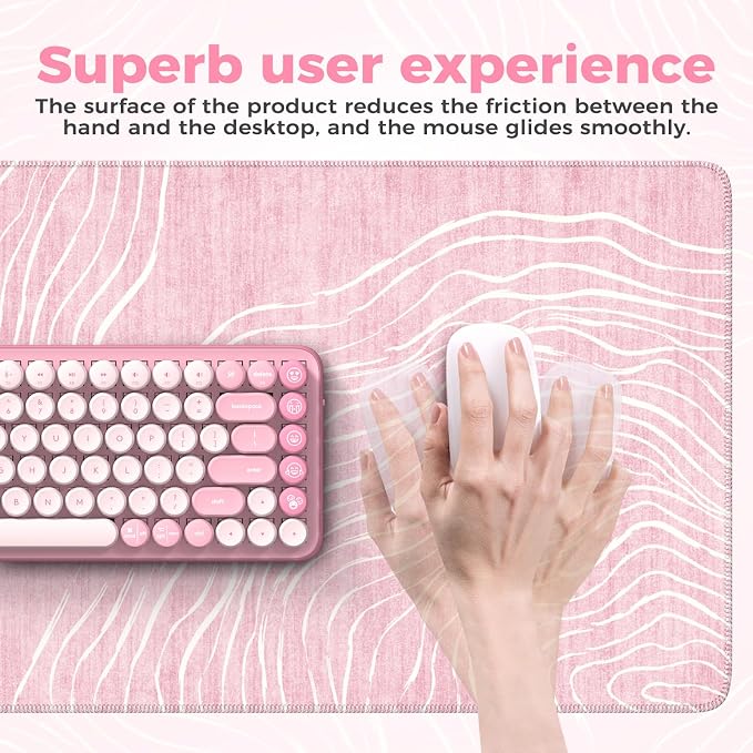 iCasso Large Desk Mat Pink, Big Mouse Pad - Image 4