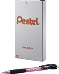Pentel Champ Mechanical Pencil, Tinted Pink Barrel, Box of 12 by PentelofAmerica