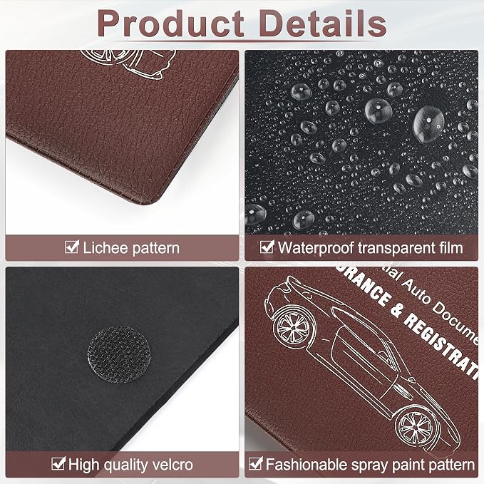 UYYE Car Registration and Insurance Card Holder, Vehicle Glove Box Car Organizer - Image 3