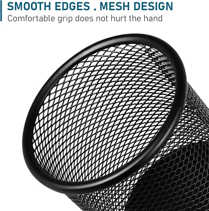 QYH Mesh Pencil Cup for Desk 6 Pack, Desk Organizer for Office, Home & Business - Image 4