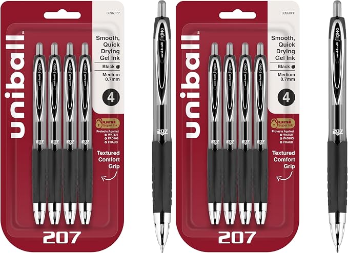 Uni-Ball 207 Retractable Gel Pens, Medium Point by uni-ball