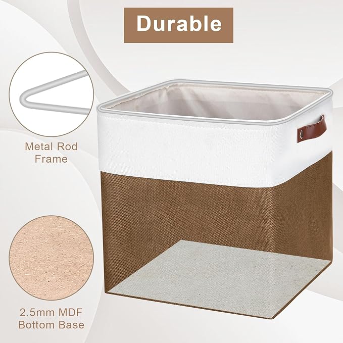 Bagnizer 13x13 Cube Storage Bins, Collapsible Fabric Storage Box, 4 Pack Closet - Image 2