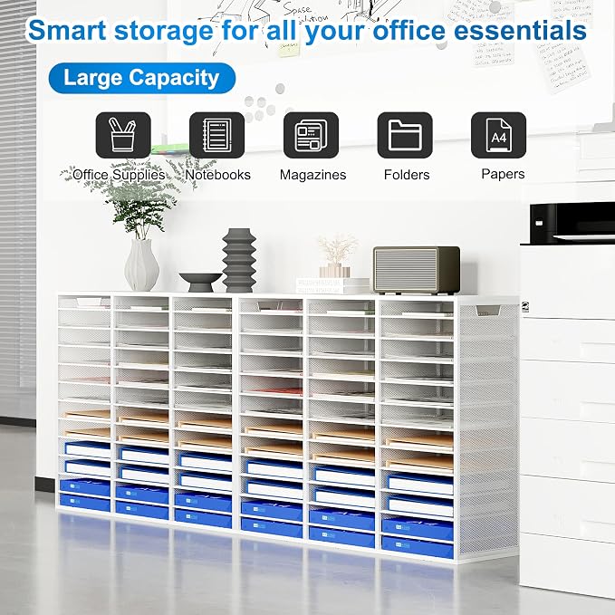 Mail Sorter Adjustable Countertop Mail Holder, Heavy Duty Literature Organizer - Image 4