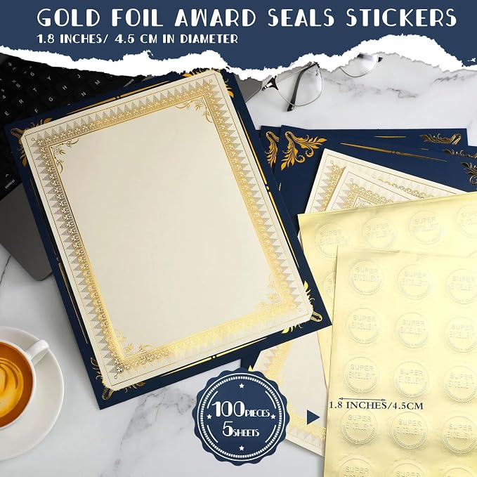 Fainne 100 Sets Certificate Paper Kit Single Sided Awards Holder - Image 5