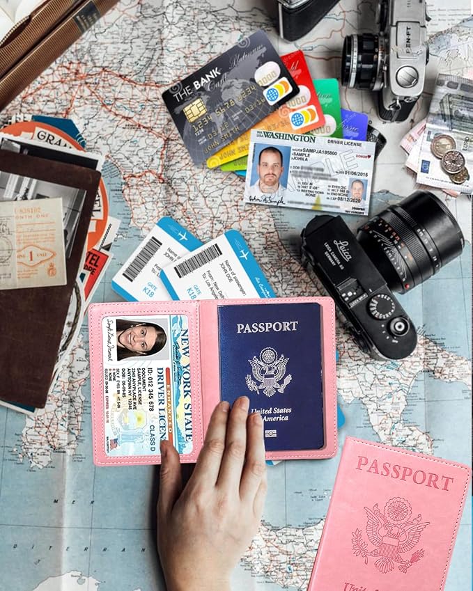 Sizobi PU Passport Holder for Travel, Passport Cover Wallet for Women Men - Image 5