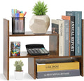 Sorfity Expandable Wood Desktop Bookshelf Desktop Organizer Office Storage Rack by Sorfity