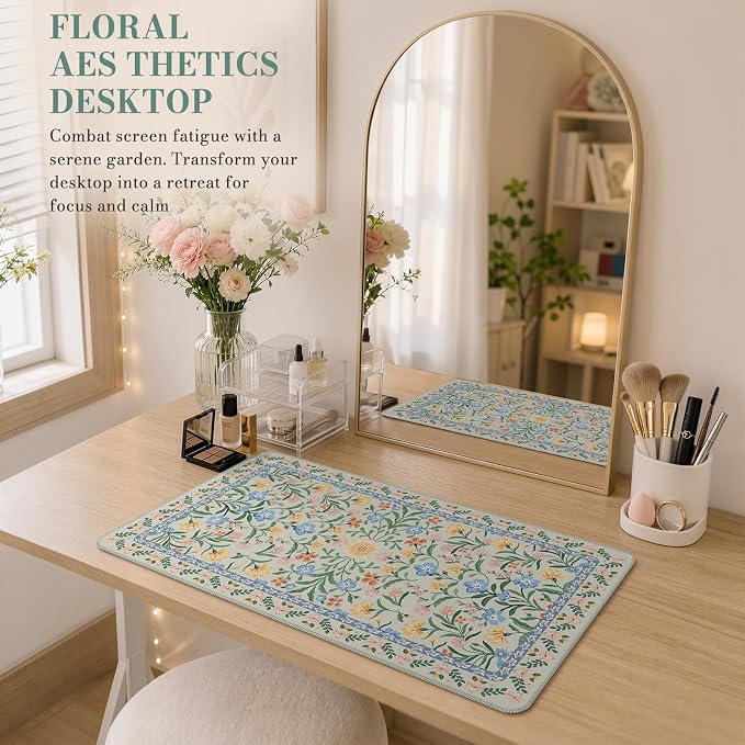 iCasso Green Aesthetic Flower Mouse pad - Image 7
