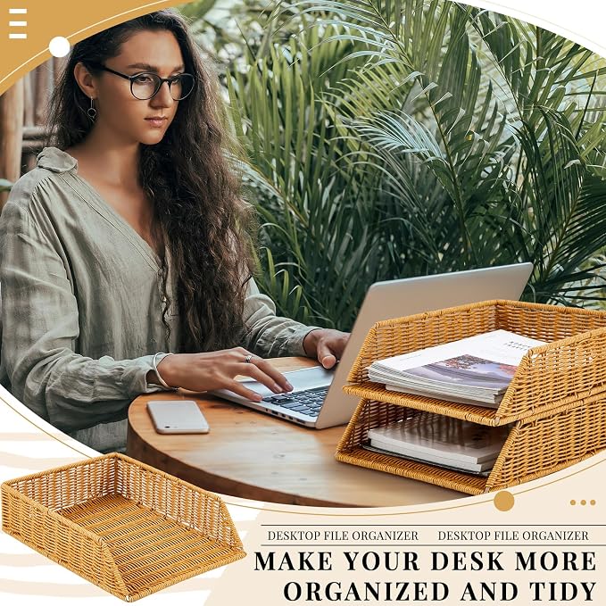 Yeaqee 2 Pcs Paper Tray Organizer - Image 4