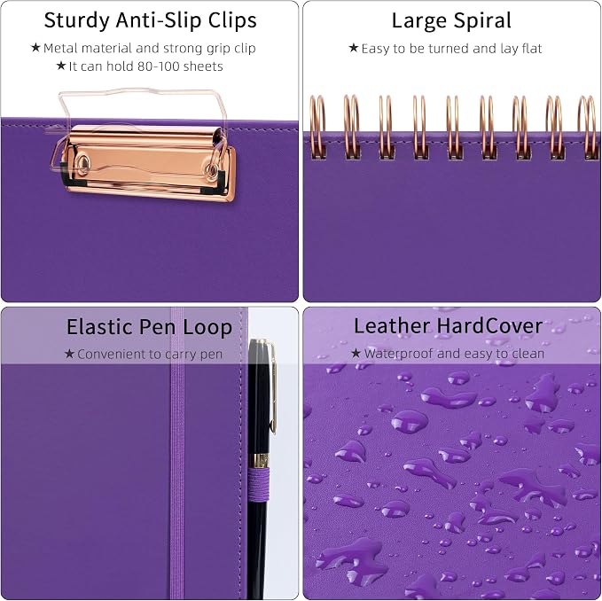 Ospelelf Leather Spiral Clipboard Folder - Image 4